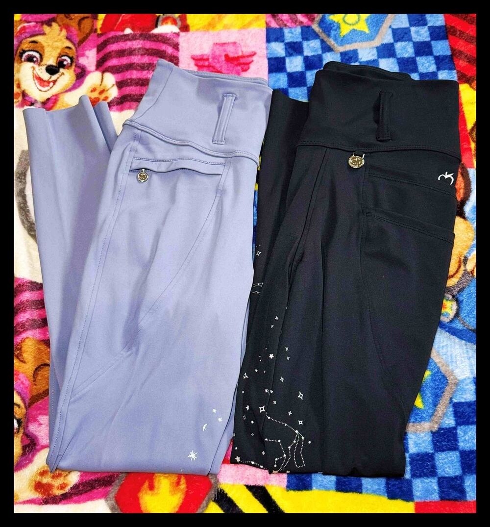 Lot of 2 Dapplebay Equestrian Full Seat Riding Tights Breeches XS Constellation